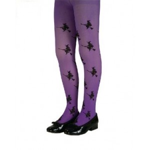Purple Glitter Witch Tights for Child - Accessory