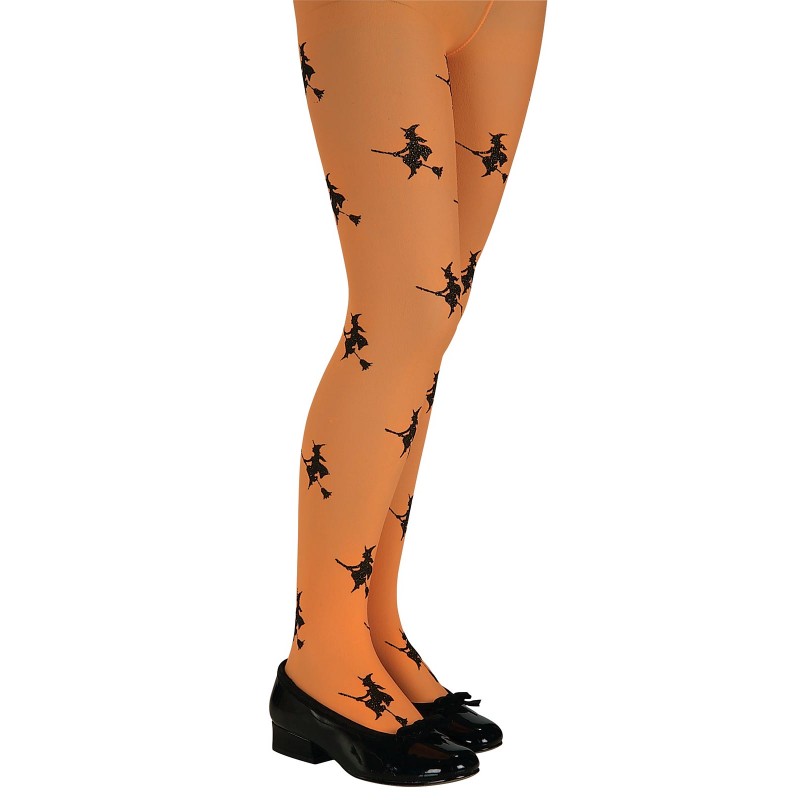 Orange Glitter Witch Tights for Child - Accessory