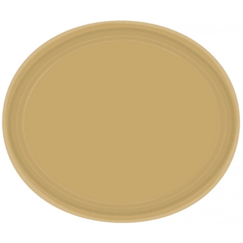 Gold Oval Banquet Plates 30cm 20 pk