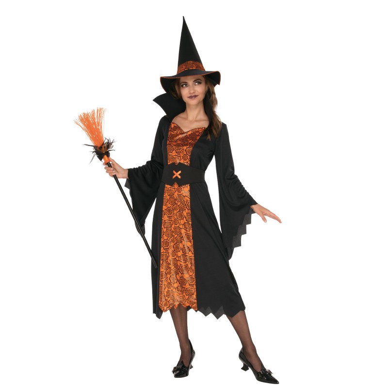 Orange & Black Witch Adult Costume