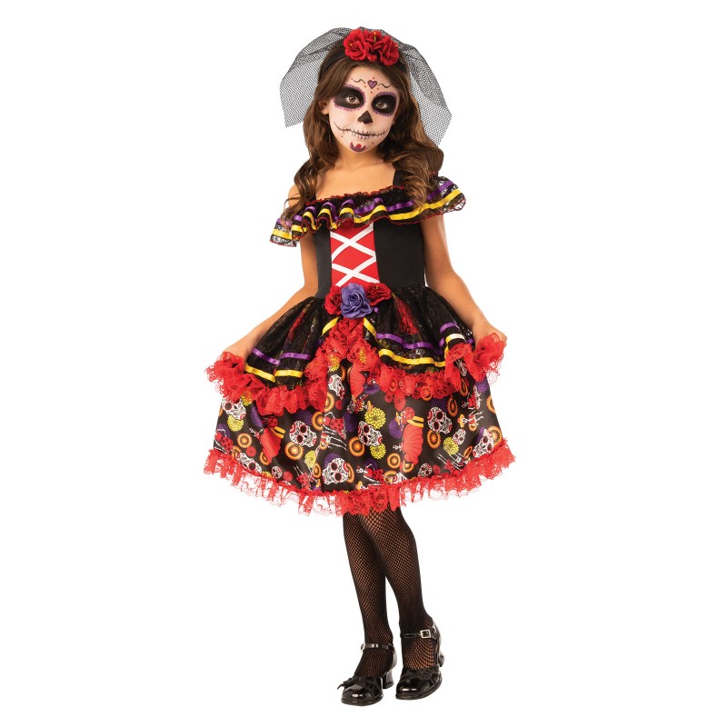Day Of The Dead Halloween Girls Child Costume
