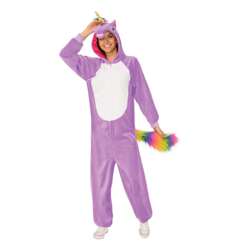 Purple Unicorn Hooded Onesie Costume Mythical