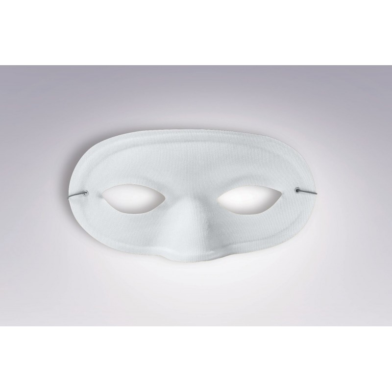 White Satin Domino Mask for Adult Mardi Gras - Accessory