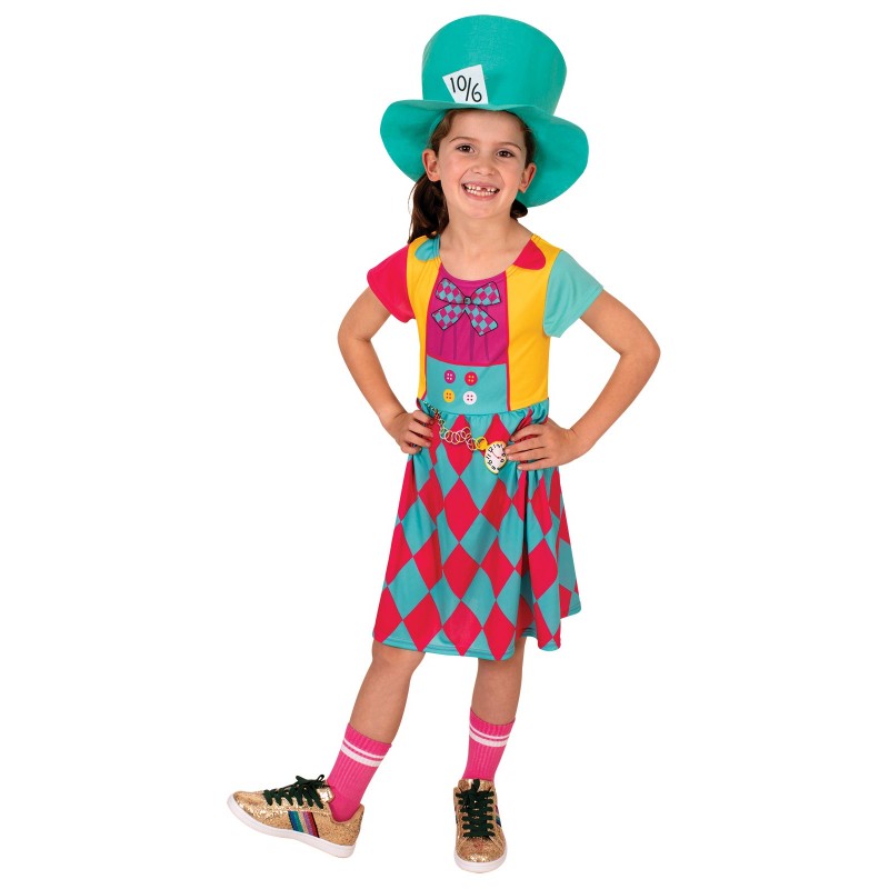 Mad Hatter Alice In Wonderland Girls Classic Child Costume