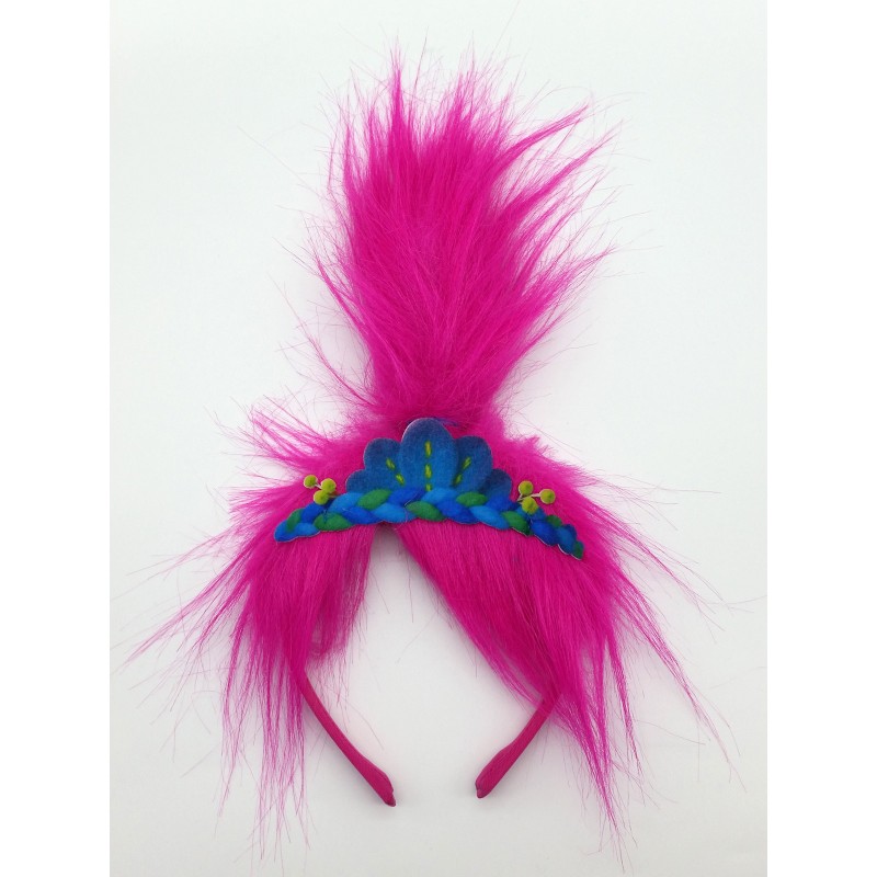 Poppy Trolls 3 - Headband With Attached Hair