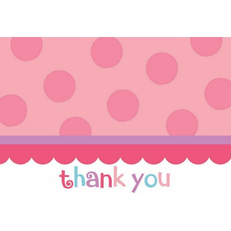 Sweet Cupcake 1st Birthday Girl Thank You Cards Pack of 20