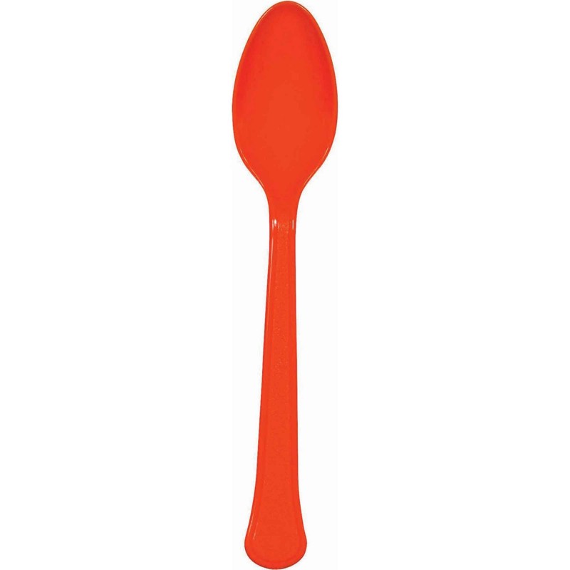 Orange Heavy Weight Spoons Pack of 20 - NOT FOR SALE SINGLE USE PLASTIC