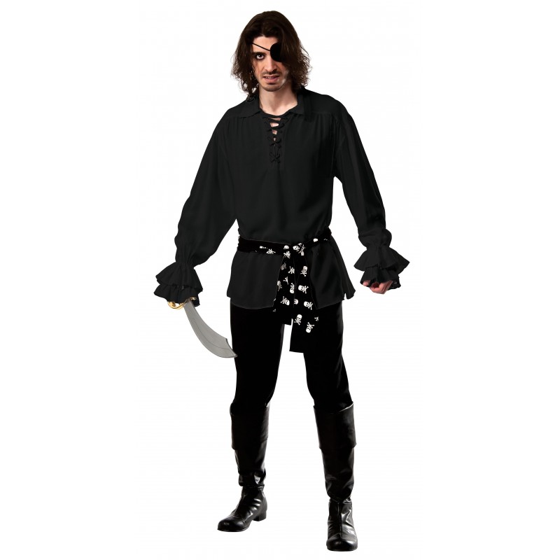 Cotton Pirate Shirt Adult Black
