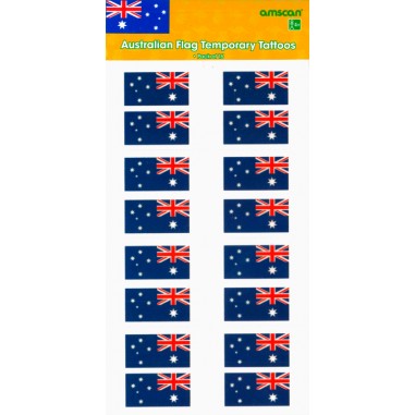 Australia Day Favours 3cm x 1.5cm Australia Flag Tattoos Pack of 16