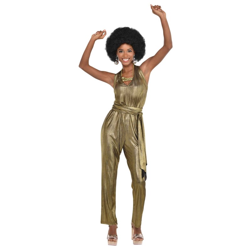 Disco & 70's 70's Gold Jumpsuit Adult Costume Adult Size