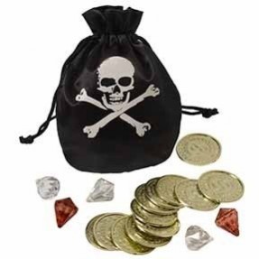 Pirate's Treasure Party Supplies - Coin & Pouch Set