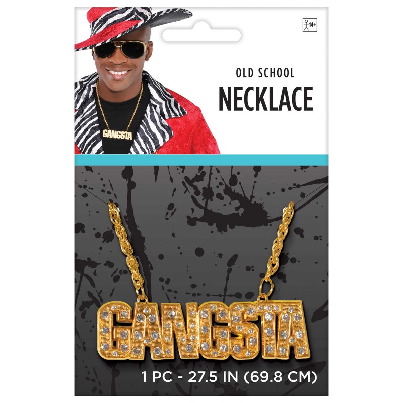 Gold Gangsta Bling Necklace 69cm