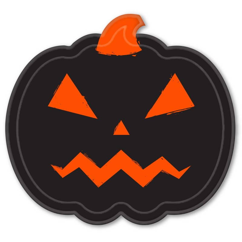 Halloween Pumpkin Fright Night Shaped Lunch Plates 17cm 8 pk