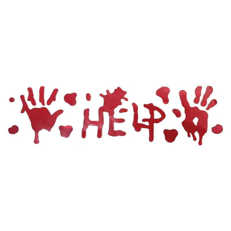 Halloween HELP Fright Night Window Clings 46cm x 17cm