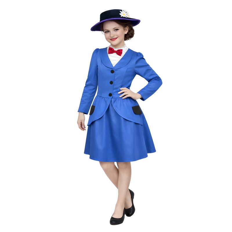 Blue Magical Nanny Girl's Costumes 4-6 years