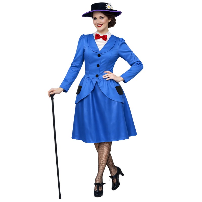 Blue Magical Nanny Women's Costumes Size 12-14