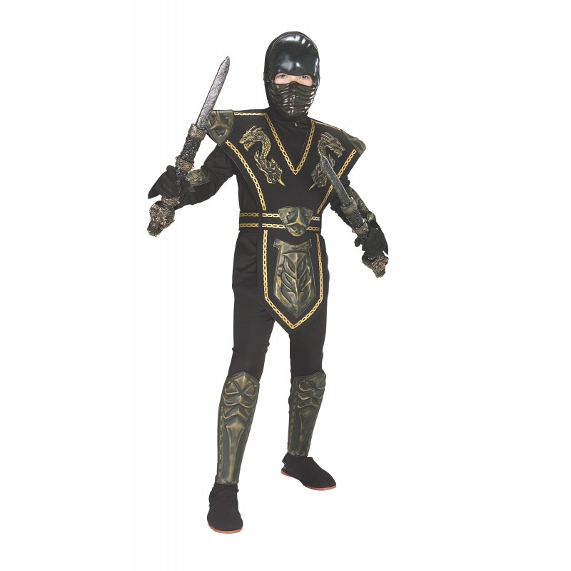 Gold Dragon Ninja Japanese Warrior Deluxe Child Costume