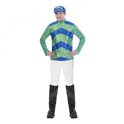 Horse Racing Melbourne Cup Carnival Men's Top & Hat Adult Costume Medium