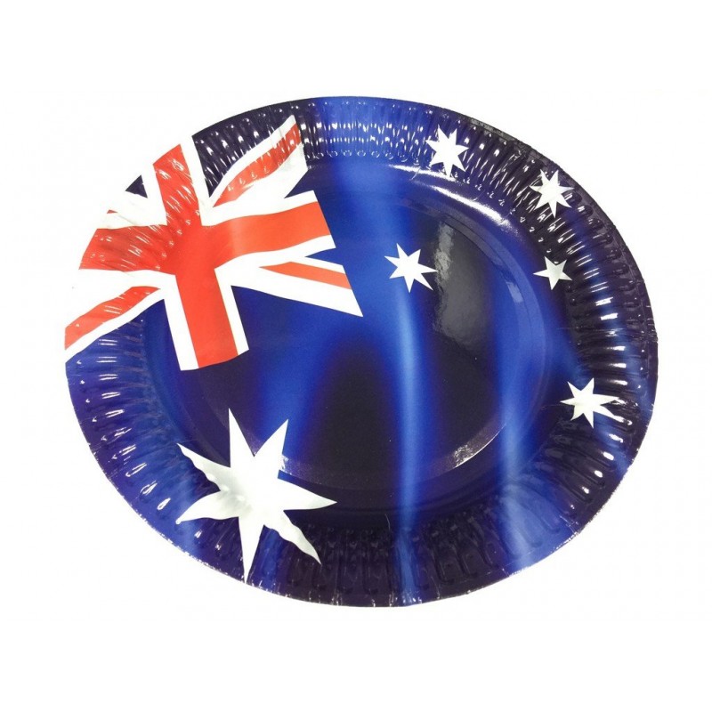 Australia Day Round Dinner Plates 23cm 8 pk