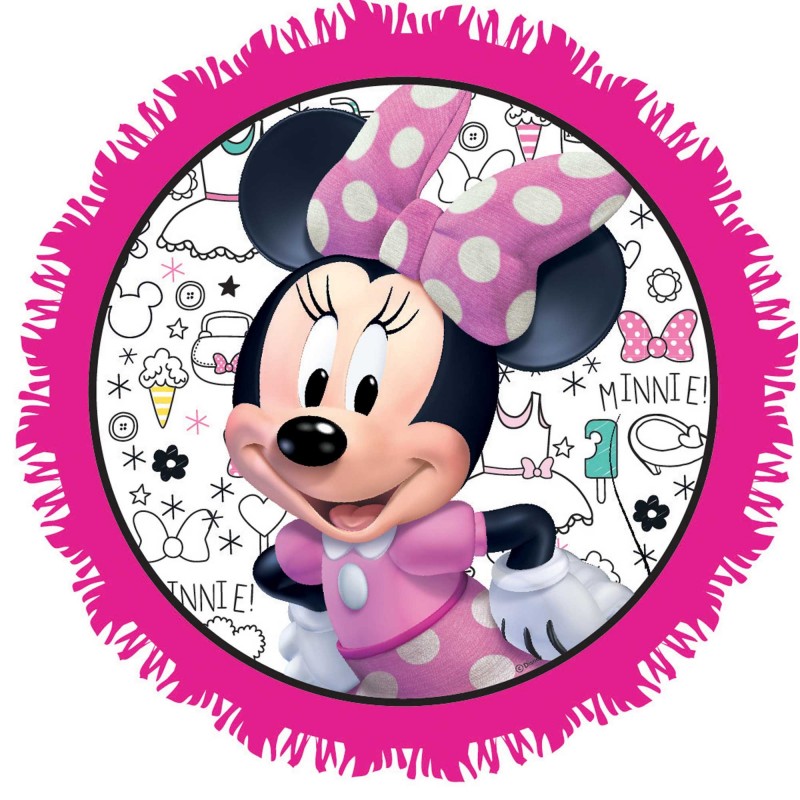 Round Minnie Mouse Happy Helpers Pinatas