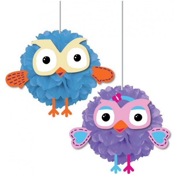 Giggle & Hoot Fluffy Hanging Decorations 2 pk Giggle & Hoot Fluffy Hanging Decorations 2 pk