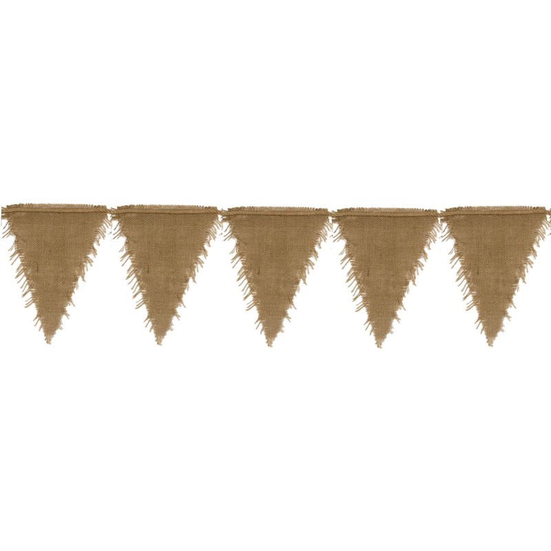 Kraft Burlap Flag Bunting Hanging Decoration 3.25m - NFS Party