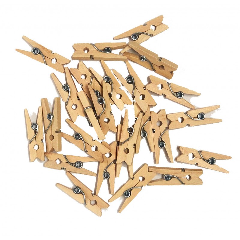 Kraft Party Supplies - Mini Wooden Pegs - NFS Party
