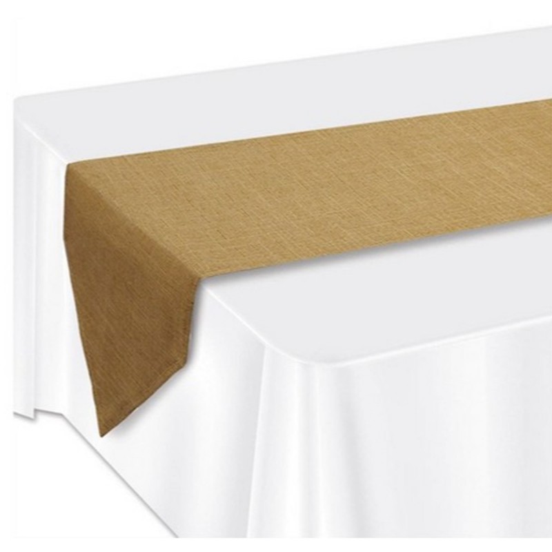 Kraft Faux Burlap Table Runner 1.83m - NFS Party