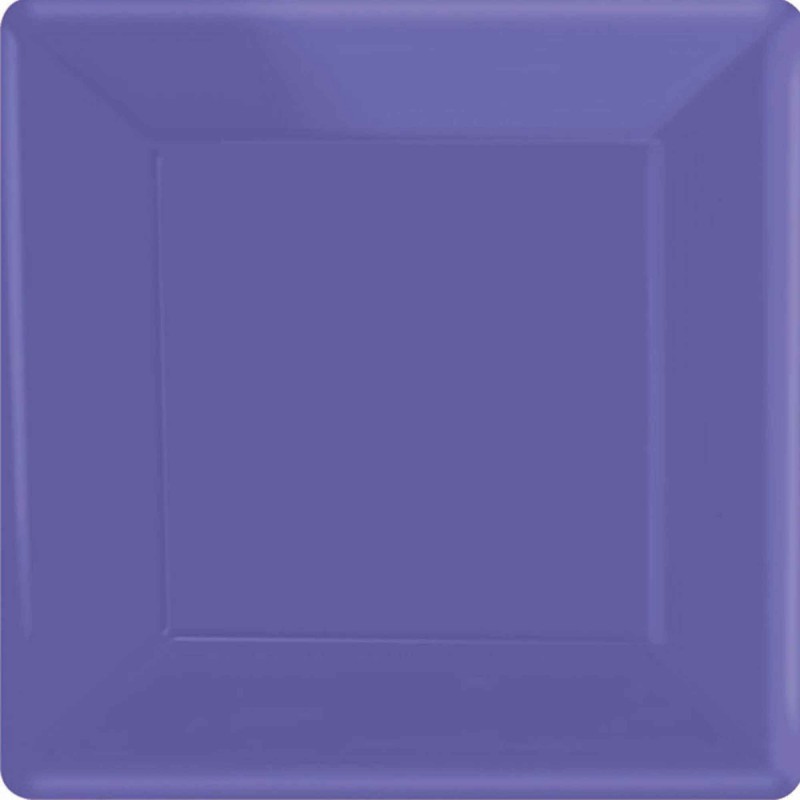 New Purple Square Dinner Plates 23cm 20 pk - NFS Party