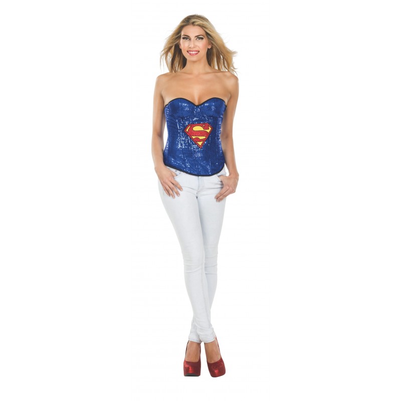 Supergirl Sequin Adult Corset