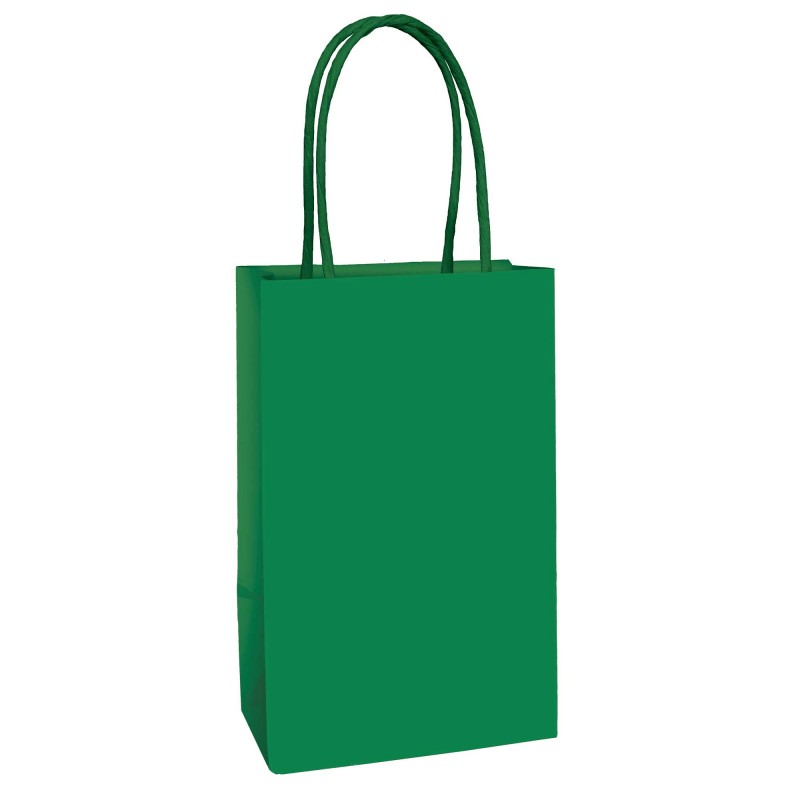 Festive Green Favour Bags 21cm x 13cm x 8cm 8 pk - NFS Party