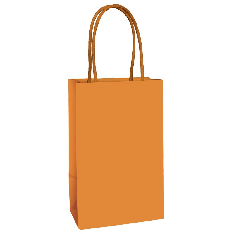 Pumpkin Orange Favour Bags 21cm x 13cm x 8cm 8 pk - NFS Party