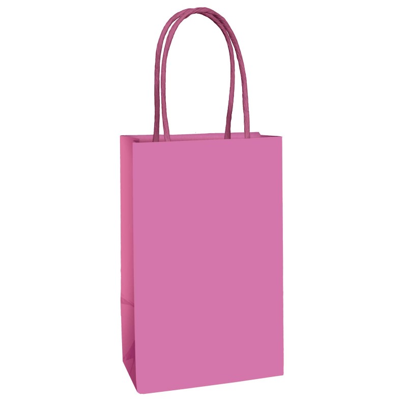 Bright Pink Favour Bags 21cm x 13cm x 8cm 8 pk - NFS Party