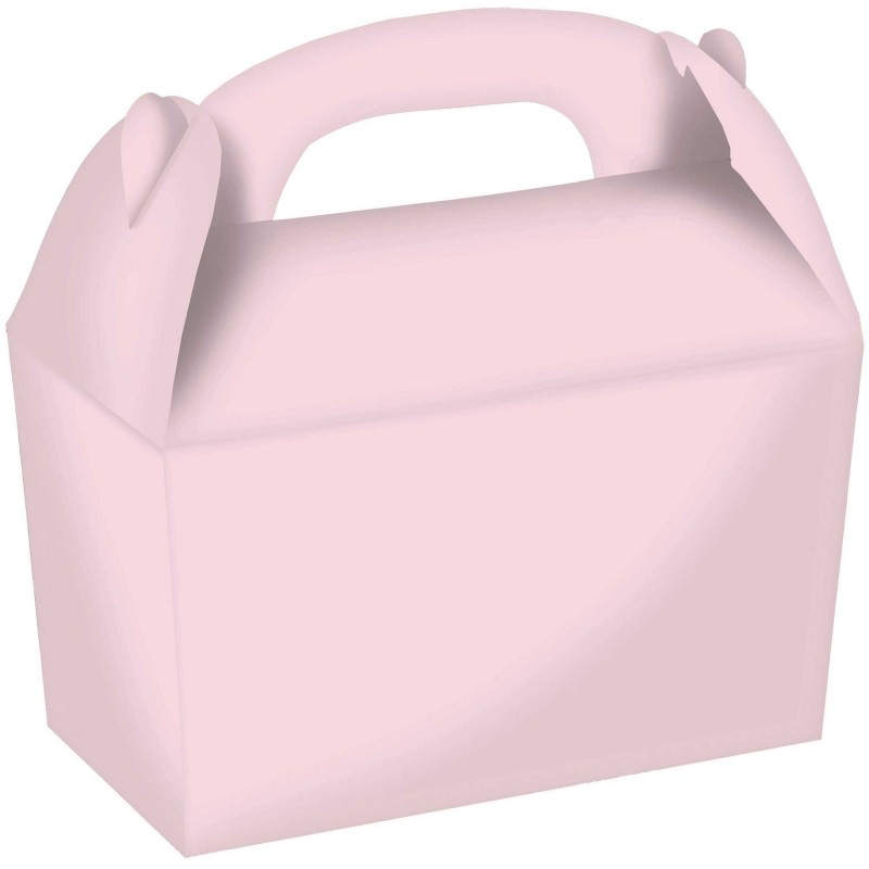 Pastel Pink Gable Favour Boxes 15cm x 17.5cm x 10cm 4 pk - NFS Party