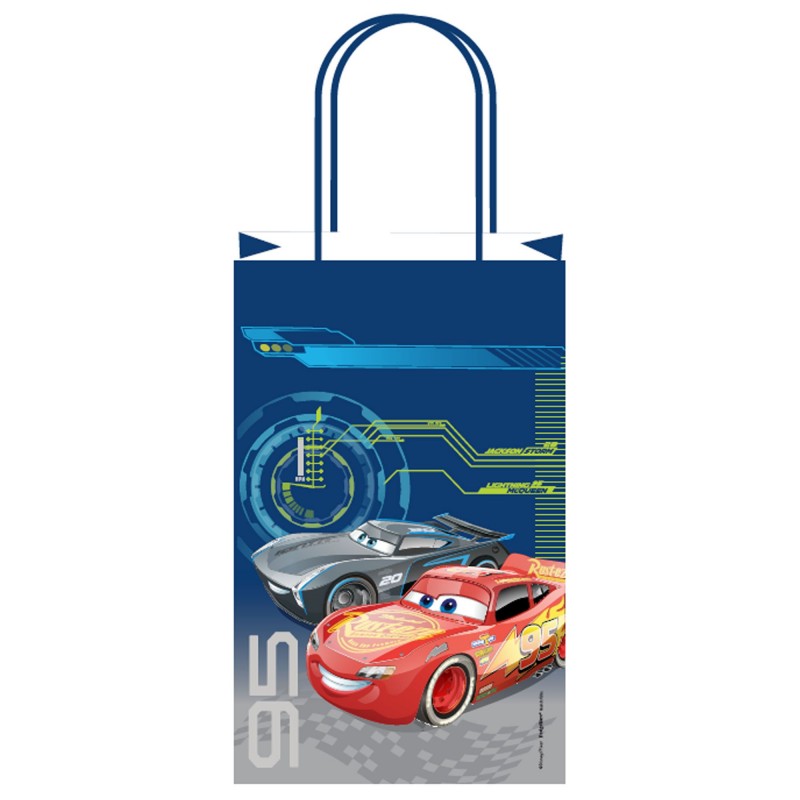 Disney Cars Cars 3 Kraft Paper Favour Bags 21cm x 13cm x 8cm 8 pk - NFS Party