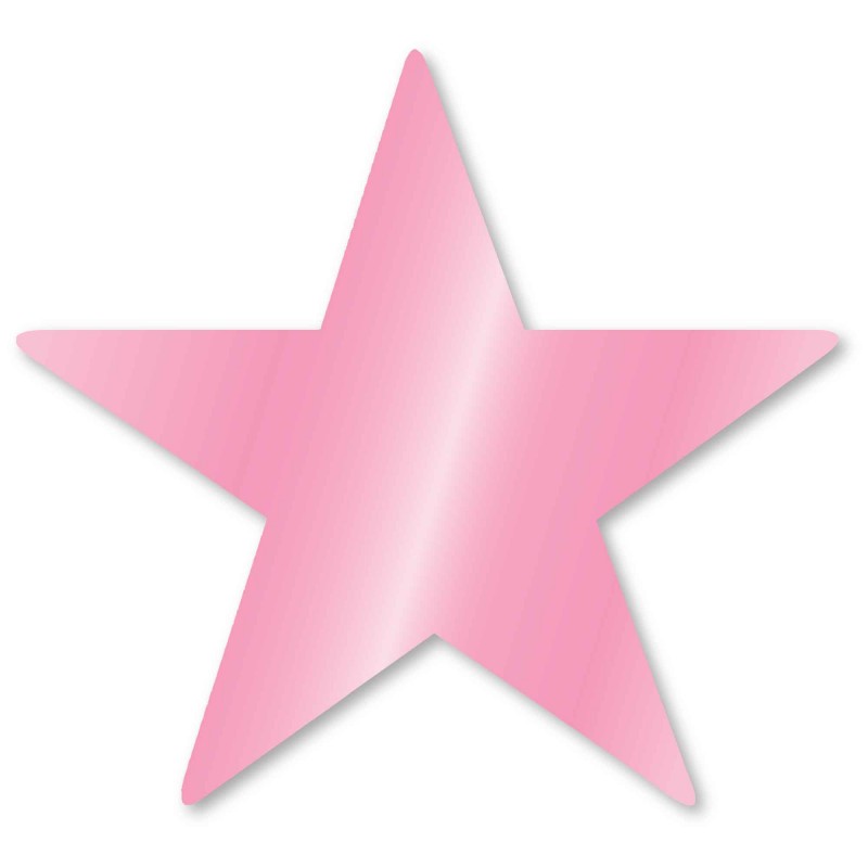 New Pink Foil Star Cutouts 5 pk - NFS Party