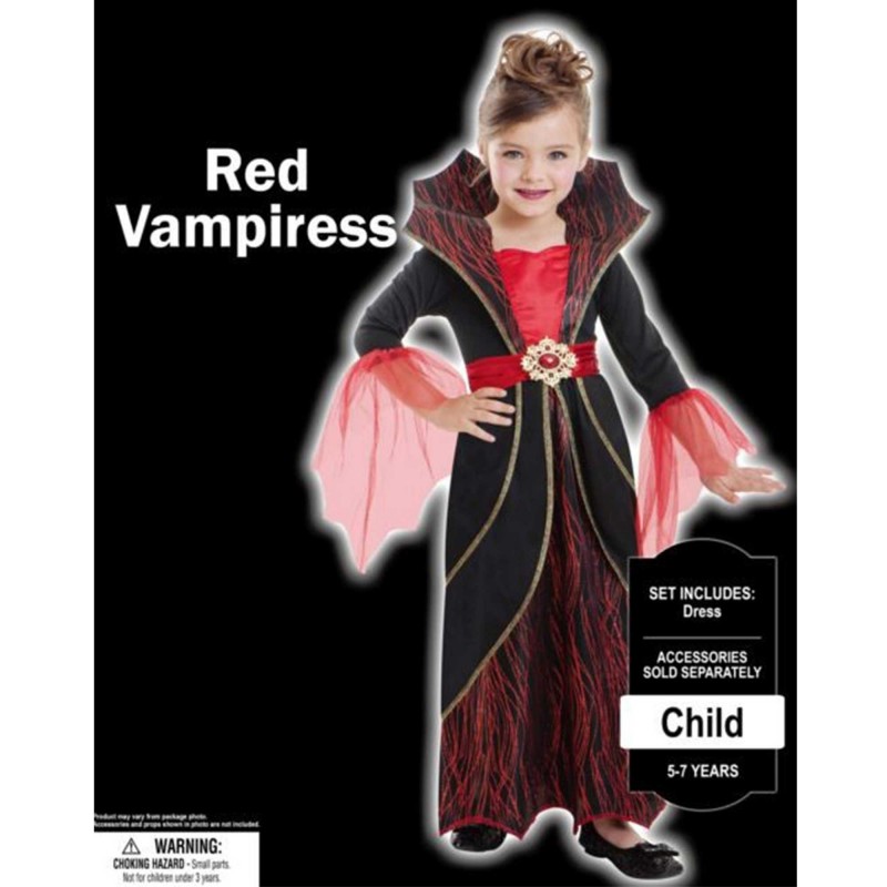 Red Halloween Vampire Child Costume 8-10 Years