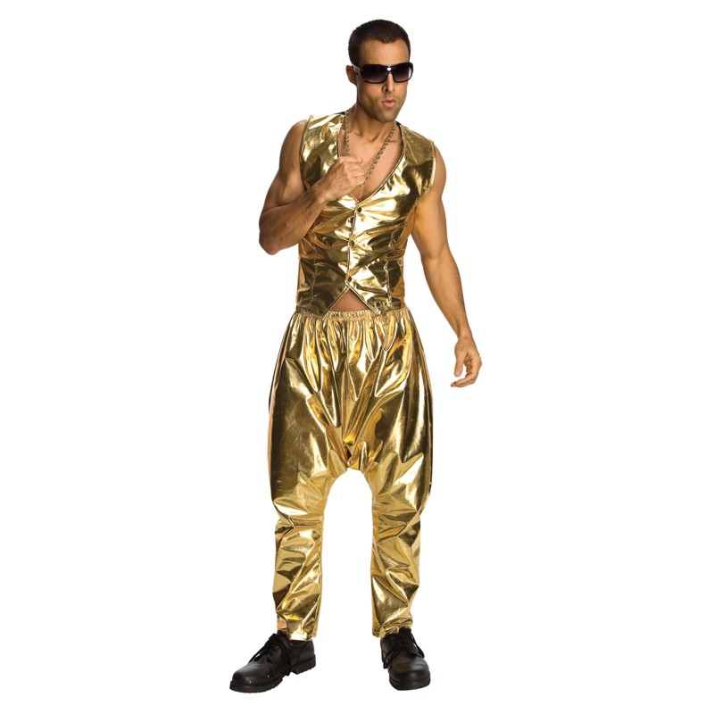 Rapper 1990s Gold Adult Pants