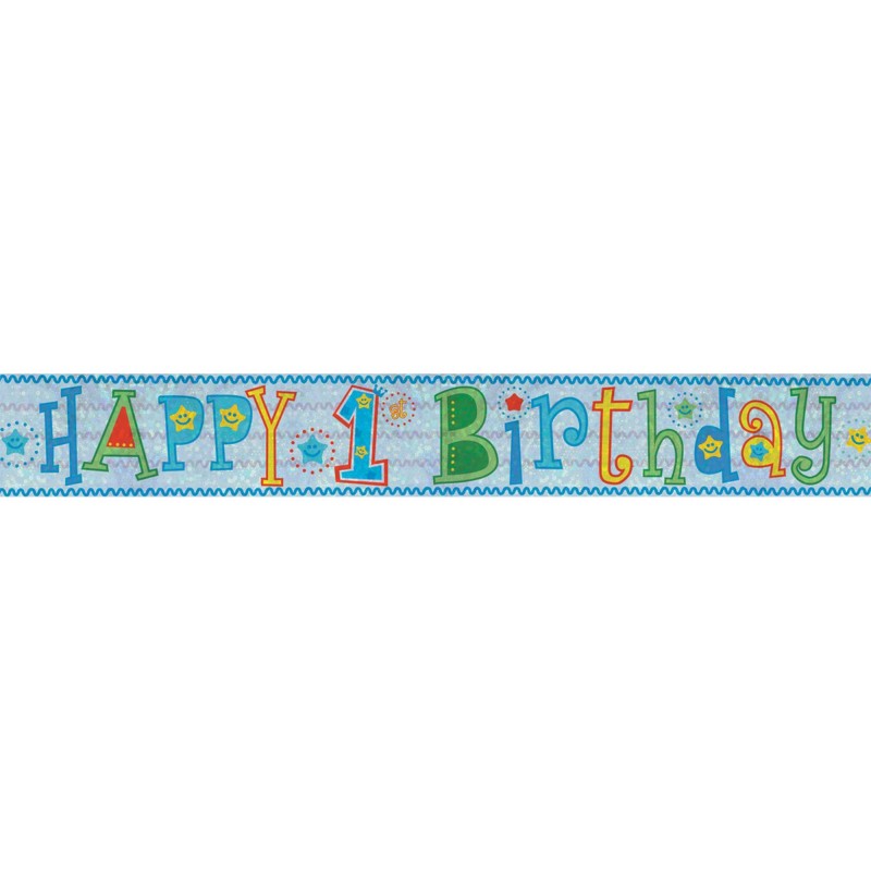 Boy's 1st Birthday Happy 1st Birthday Banner 2.7m