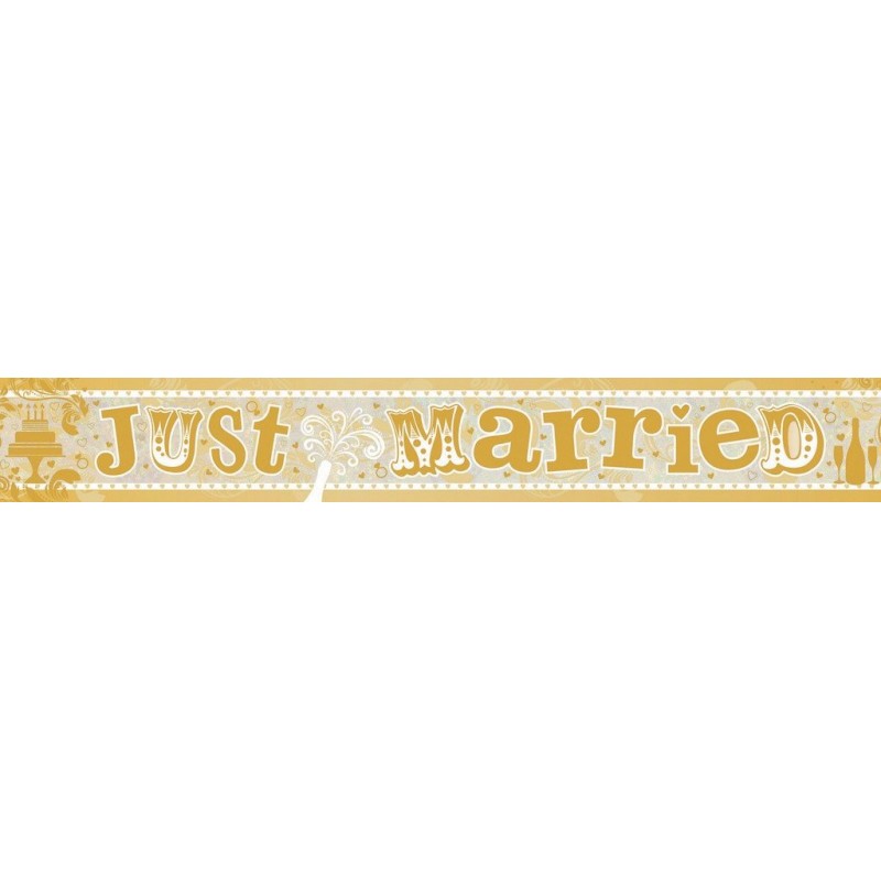 Wedding Holographic Just Married Banner 2.7m