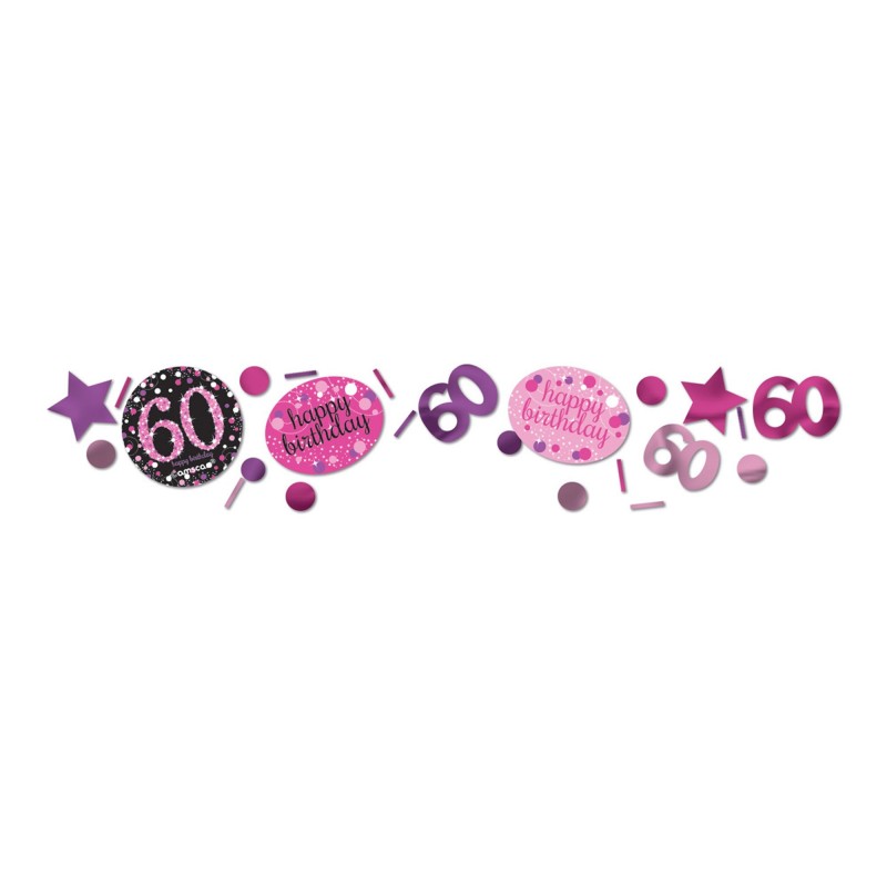 60th Birthday Pink Celebration Confetti 34g