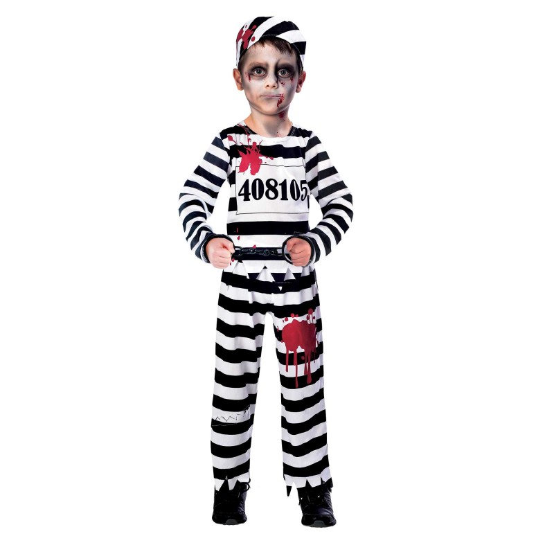 Zombie Convict Boy's Costume 11-12 Years