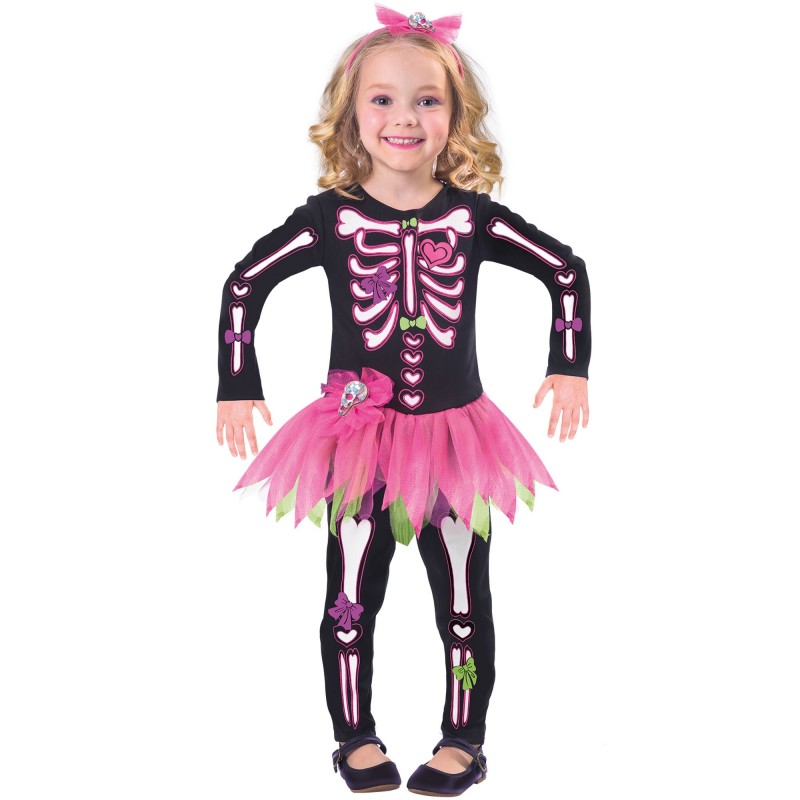 Fancy Bones Skeleton Girl's Costume 3-4 Years