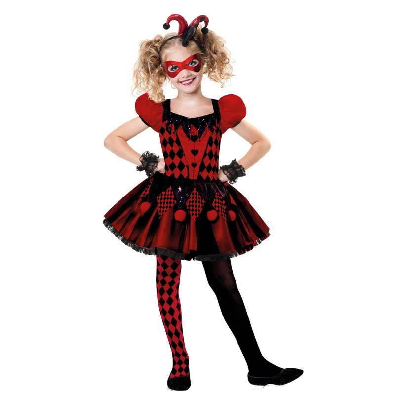 Harlequin Cutie Girl's Costume 6-8 Years