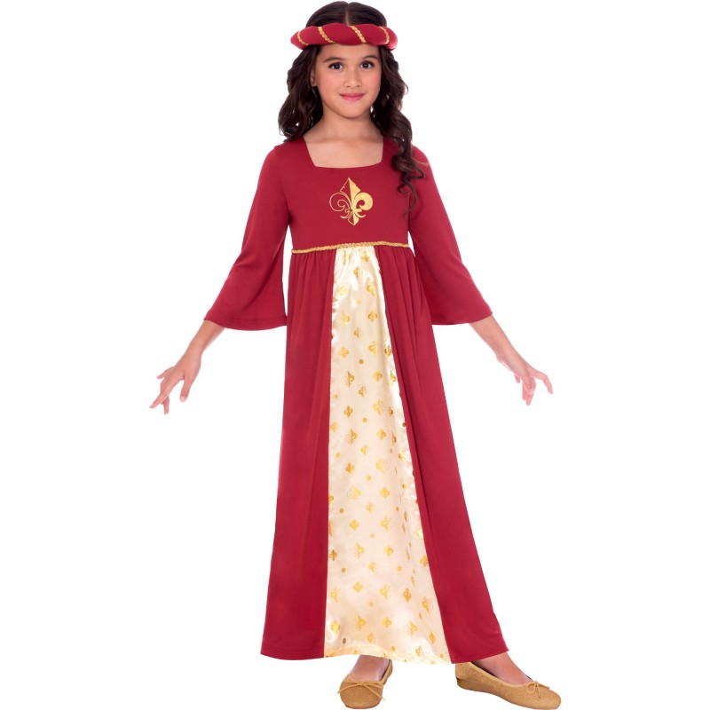 Tudor Princess Red Girl's Costume 6-8 Years