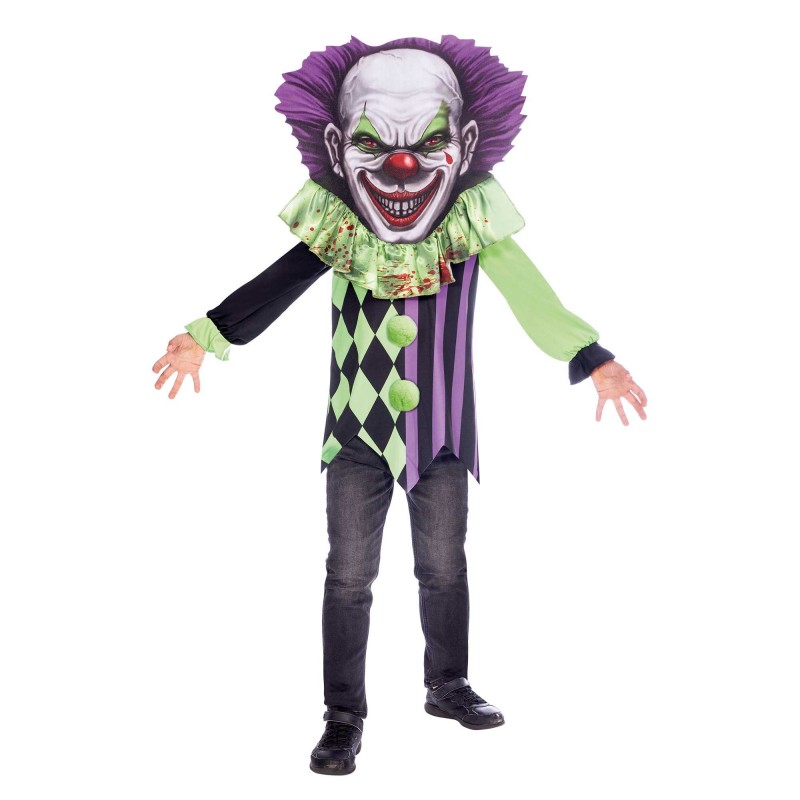 Scary Clown Big Head Unisex Kid's Costume 6-8 Years