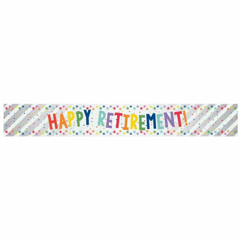 Multi Coloured Happy Retirement! Banner | Express Party Supplies