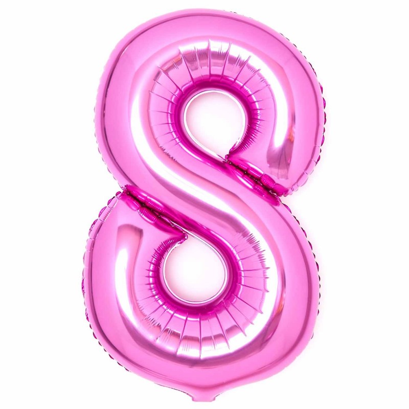Pink Number 8 Shaped Balloon 54cm x 87cm