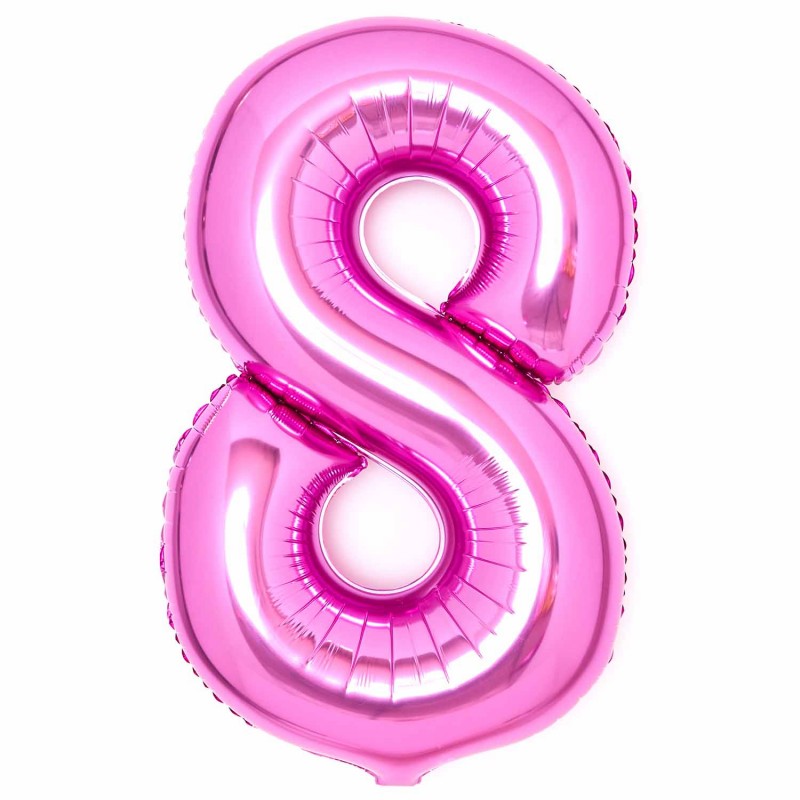 Pink Number 8 Shaped Balloon 54cm x 87cm - NFS Party
