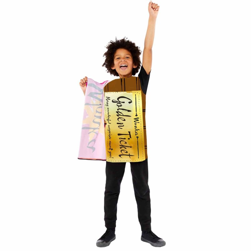 Golden Ticket Charlie & The Chocolate Factory Unisex Kid's Costume Small-Medium Golden Ticket Charlie & The Chocolate Factory Unisex Kid's Costume Small-Medium